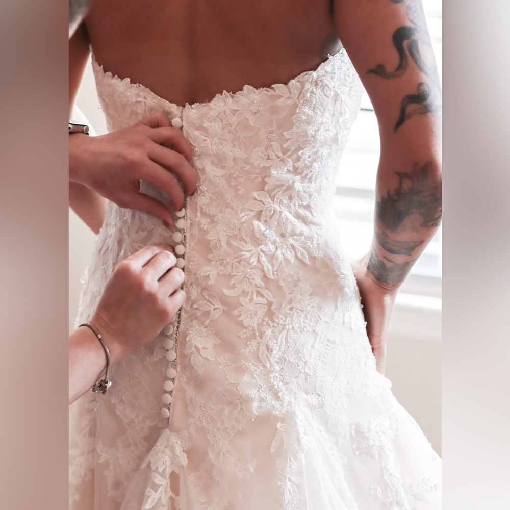 Blush pink wedding dress made in Italy - Picture 1 of 9